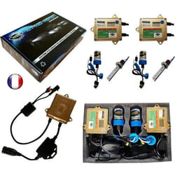 Kit HID Xénon Marque FRANCAISE Vega® H1 10000K 55W Canbus anti erreur ODB Conception ASIC ampoules à embase métallique