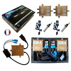 Kit HID Xénon Marque FRANCAISE Vega® H1 10000K 55W Slim DSP AC ampoules à embase métallique