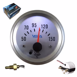 Manomètre Vega® température dhuile 50-150 °C 7 couleurs fond blanc 52 mm