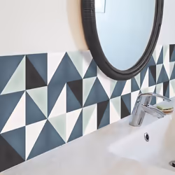 Crédence - TESA - Scandi Indigo - PVC - 70cm x 30cm - Salle de bain - Facile à poser