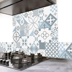 Crédence de cuisine - TESA - Ciment Style Gris Bleu - Aluminium - 60x70cm - Contemporain