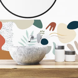Crédence de salle de bain en PVC - TESA - L 70cmxH 30cm - Verni - Blanc - Salle de bain