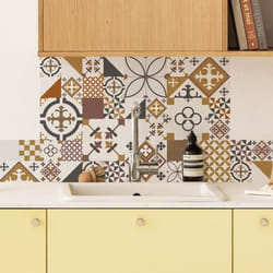 Crédence de cuisine - TESA - Ciment Style Pecan - Aluminium - 100x20cm - Lot de 2