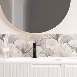 Crédence - TESA - Gingko Taupe - PVC - 70cm x 30cm - Salle de bain