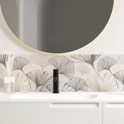 Crédence - TESA - Gingko Taupe - PVC - 70cm x 30cm - Salle de bain
