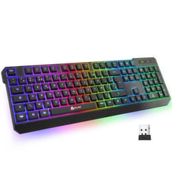 Clavier Gamer sans fil KLIM Chroma AZERTY FRANÇAIS - Durable Ergonomique Waterproof Silencieux Rétroéclairé