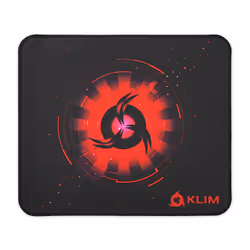 KLIM KM01, Noir, Rouge, Image, Tissu, Base antidérapante, Tapis de souris de jeu
