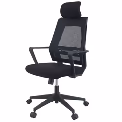 KLIM K300, Siège rembourré, Dossier grillagé, Noir, Noir, Tissu, Tissu