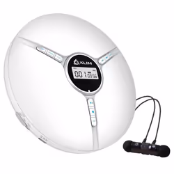 KLIM Discman – Lecteur CD Portable avec Batterie Intégrée + Écouteurs KLIM Fusion - Mini Walkman CD Baladeur CD Compact