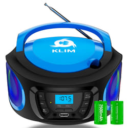KLIM Boombox Lecteur CD portable Noir, Bleu