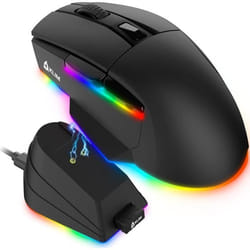 KLIM Blaze X RGB + Souris Gamer sans Fil Rechargeable avec Station de Charge + Batterie Longue durée + Jusquà 12000 DPI + Souris