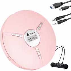 KLIM Discman Lecteur CD Portable avec Batterie Intégrée - Rose