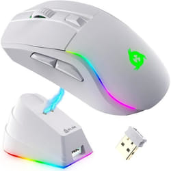 Souris Gamer - KLIM - Blaze Y - Sans Fil RGB - Rechargeable - 6000 DPI - Blanc