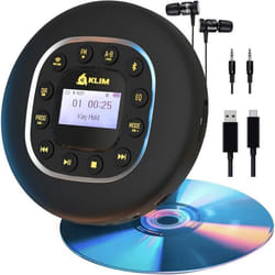 KLIM Journey Lecteur CD Portable avec Batterie Intégrée- Baladeur Lecteur CD pour VoitureMini Walkman CDCompatible avec CD-RCD