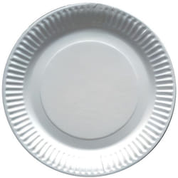 150 ASSIETTES CARTON ROND 23CM BLANC- VAISSELLE DE FÊTE
