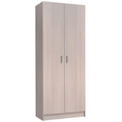 Armoire multi-usages avec 2 portes en bois couleur chêne - Dim : H180 x L73 x P37 cm Pegane