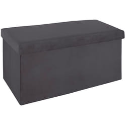 Pegane - Pouf pliant double Gris foncé en velours - l. 76,6 x l. 38 x h. 37,5 cm