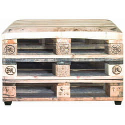 Coffre de rangement en MDF et tissu coloris naturel - Dim : L65 x P40 x H42 cm -PEGANE -