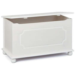 Pegane - Coffre à jouet en bois massif coloris blanc - Dim : L89 x P49 x H53 cm
