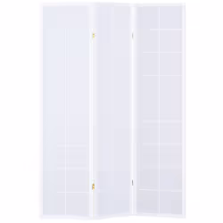 Ce paravent japonais grands carreaux bois blanc et papier de riz apporte une touche élégante et simple. Stable, pratique et d ...