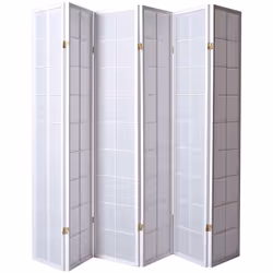 Ce paravent japonais grands carreaux bois blanc et papier de riz apporte une touche élégante et simple. Stable, pratique et d ...