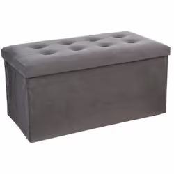 Coffre/pouf pliable en MDF et polyuréthane coloris gris. Il constitué une très bonne solution pour le rangement de vos objets ...