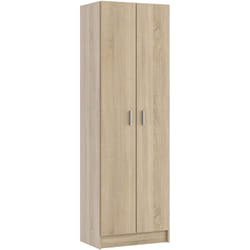 Armoire avec 2 portes coloris Chêne canadian - Dim : 180 x 58,5 x 37 cm Pegane