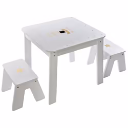 Décorez votre chambre enfant avec ce set de 2 chaises et 1 table. Très tendance, très design et permettra à votre enfant de j ...