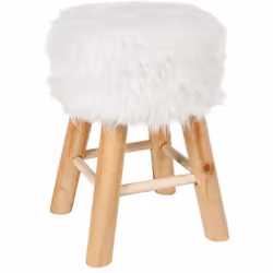 Pour apporter une note de douceur à votre ameublement, rien de tel que ce fabuleux tabouret imitation fourrure blanc. il sera ...
