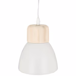 Laissez-vous séduire par le design épuré et résolument tendance de cette suspension blanche en métal et bois de qualité supér ...