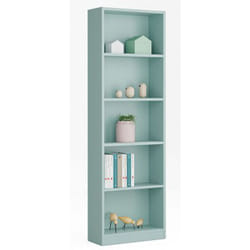 Bibliothèque avec 5 étagères coloris vert - Dim : h 180 x l 52 x p 25 cm Pegane