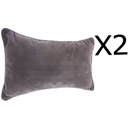 Coussin rectangulaire, décoratif et douce en 100% polyester colois gris foncé. Coussin confortable, déhoussable et facile d'e ...