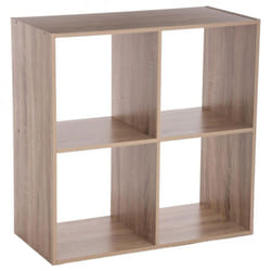 Pegane - Etagère 4 cases en panneaux de particules naturel - Dim : L.67,6 x P.32 x H.67,6 cm