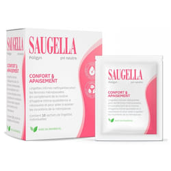 Saugella Poligyn Lingettes Intimes Nettoyantes Ménopause 10 Lingettes Individuelles