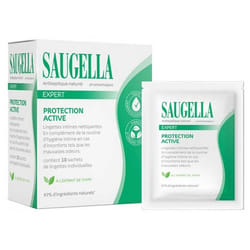 Saugella Expert Antiseptique Lingettes Intimes Nettoyantes 10 Lingettes Individuelles