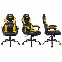 Subsonic Batman Junior Siège de jeu sur PC Siège capitonné Noir, Jaune