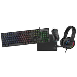 Pack gaming 4 en 1 - SUBSONIC - Clavier AZERTY - Souris 3600 DPI - Casque stéréo - Rétro-éclairage RGB