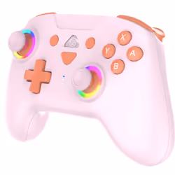 Subsonic - Manette Switch / Switch Oled sans fil – Manette pour Switch avec LED, vibrations et gyroscope – Rose bonbon