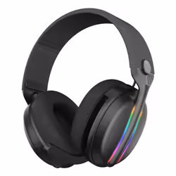 Subsonic TITRE - Vektra casque gaming sans fil pour PS5 PS4 PC Xbox Switch, casque gamer à LED avec hauts parleurs 7.1, micro rétractable, réglage du volume et bouton mute intégrés – Noir