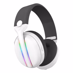Subsonic - Vektra casque gaming sans fil pour PS5 PS4 PC Xbox Switch, casque gamer à LED avec hauts parleurs 7.1, micro rétractable, réglage du volume et bouton mute intégrés – Blanc - Vue supplémentaire 5