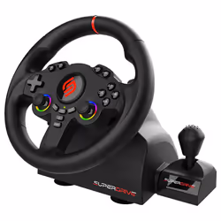 Subsonic Superdrive 220 RS-X Noir USB Volant + pédales + levier de vitesse Nintendo Switch, Nintendo Switch 2, PC, PlayStation 4, Xbox One, Xbox Series S, Xbox Series X - Vue supplémentaire 3