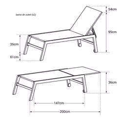 Happy Garden LOT1281WW chaise d'extérieur Blanc - Vue supplémentaire 5