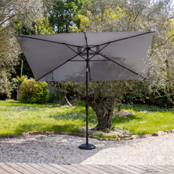 Happy Garden PAR558G parasol de terrasse Rectangle Gris