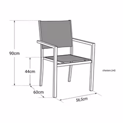 Happy Garden 1250GA-4 chaise d'extérieur Gris - Vue supplémentaire 7