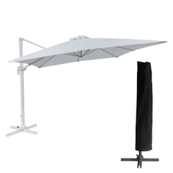 Happy Garden PAR557W-C parasol de terrasse Rectangle Blanc