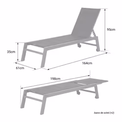 Happy Garden LOT1281BW chaise d'extérieur Bleu - Vue supplémentaire 5