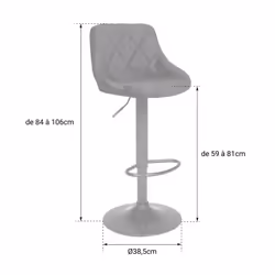 Happy Garden TAB45-2N Tabouret de bar - Vue supplémentaire 5
