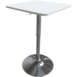 Happy Garden - Table de bar carrée blanche et chrome luke