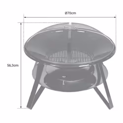 Brasero en acier 70cm