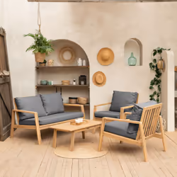 Happy Garden ACA21G ensemble de meubles de jardin Bois